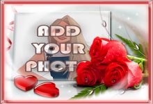 photo frame red flower symbol of love 220x150 - love frame images romantic frame