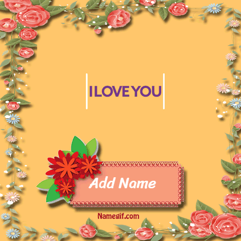 write name on gif image love you my heart - double photo frames for lovers romantic frame