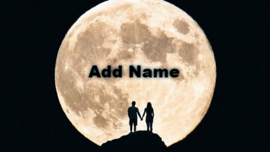 Photo of write name on romantic moon