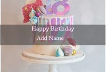 add name on 18th birthday cake photo 220x150 - Photo Frame happy new year cake with beautiful flower garden