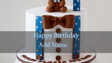 Photo of add name on 1st birthday cake photo