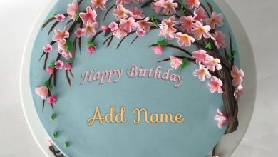 Photo of add name on Happy birthday cake beautiful Photo