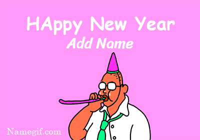 Photo of add name on new year celebration gif image