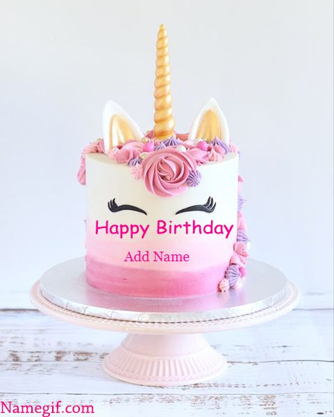add name on unicorn birthday cake photo – Namegif.com