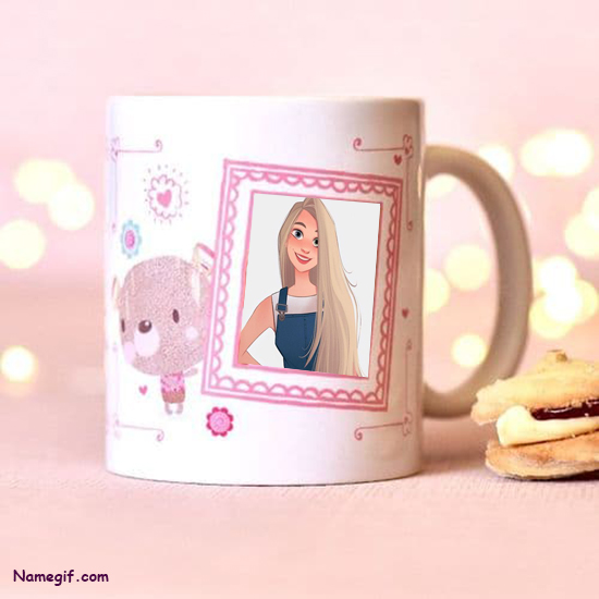 add your photo on cute mug holding your photo - add your photo on cute mug holding your photo
