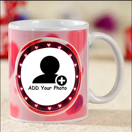 add your photo on heart frame mug personalised - add your photo on heart frame mug personalised