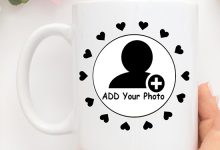 add your photo on heart frame photo mug 220x150 - good night couple photo