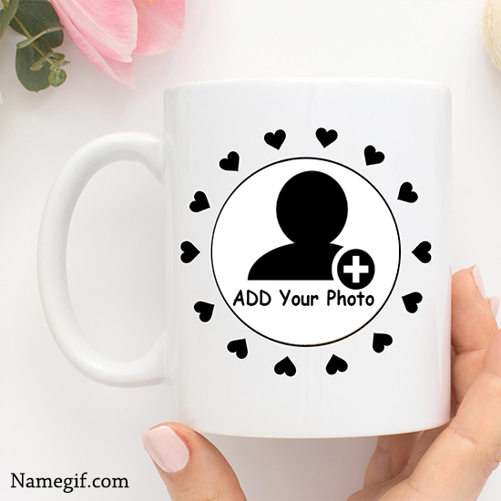 add your photo on heart frame photo mug - add your photo on heart frame photo mug