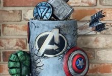 avengers cake photo 220x150 - write a characters from your names on two hearts image